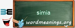 WordMeaning blackboard for simia